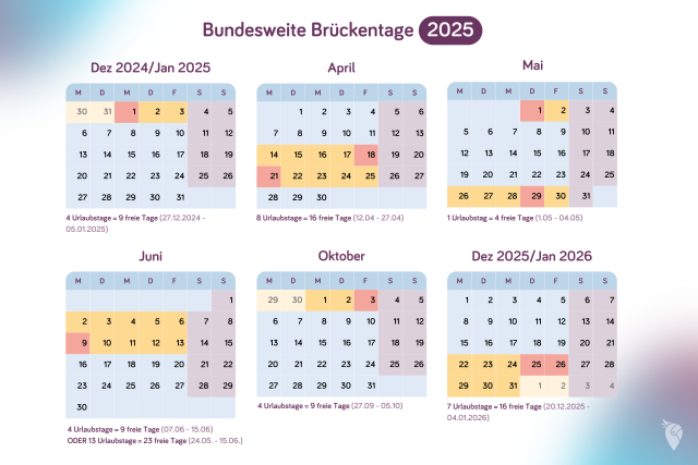 Brückentage 2025: So maximiert ihr euren Urlaub